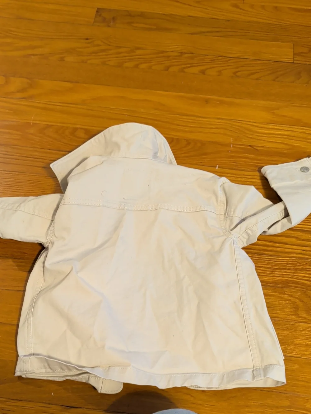 Boys Cotton Snap Button Jacket In Cream